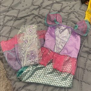 Mermaid Princess Costume Set - Purple and Green 130 or 7-8 year size new